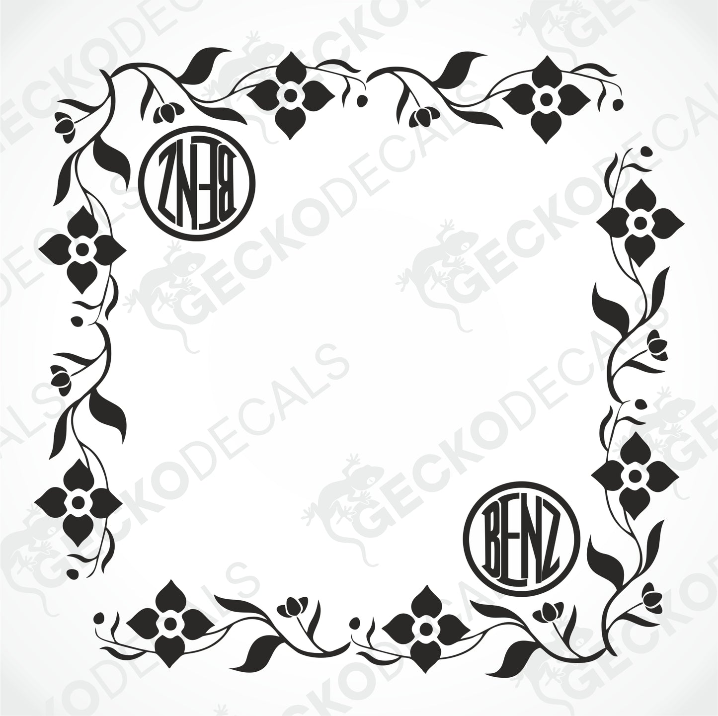 BENZ FLORAL SIDE WINDOW DECALS