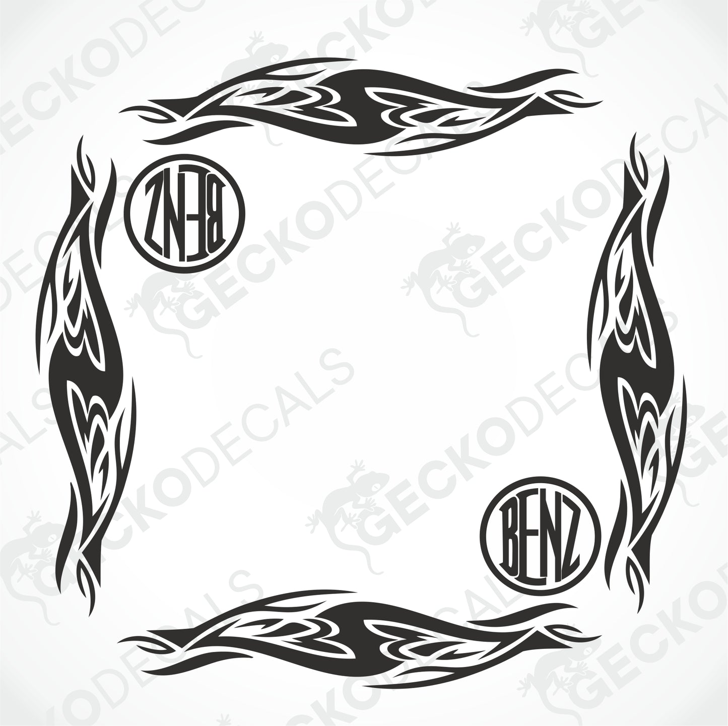 BENZ TRIBAL SIDE WINDOW DECALS