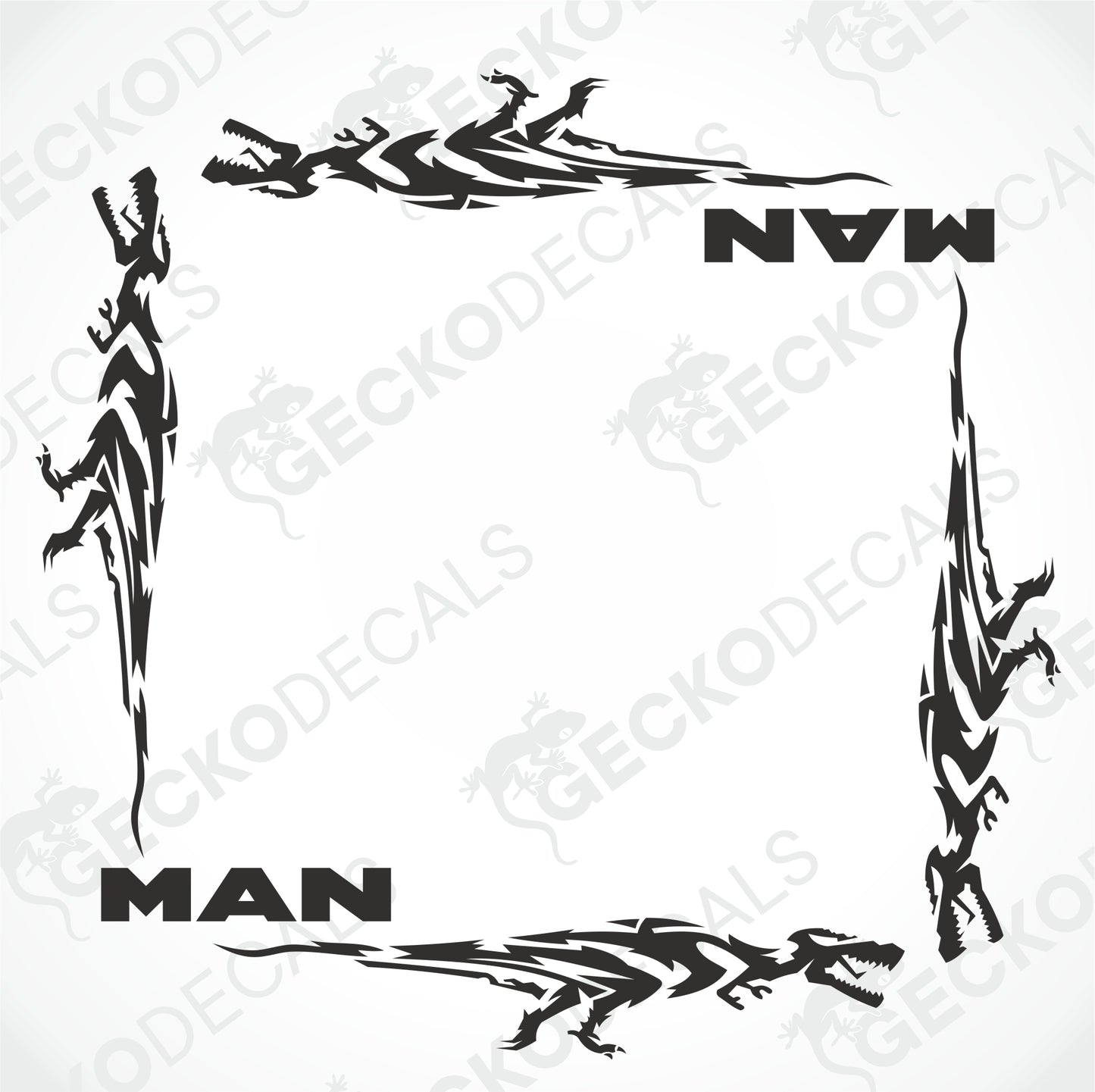 MAN DINOSAUR TRIBAL SIDE WINDOW DECALS