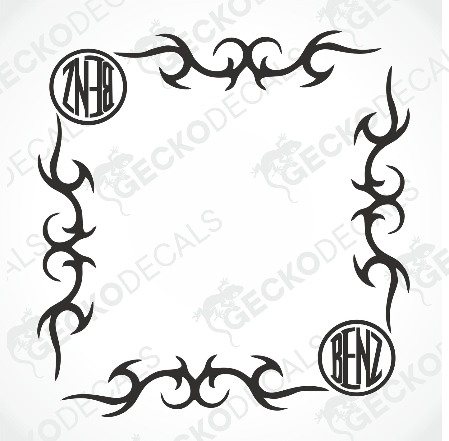 BENZ TRIBAL SIDE WINDOW DECALS