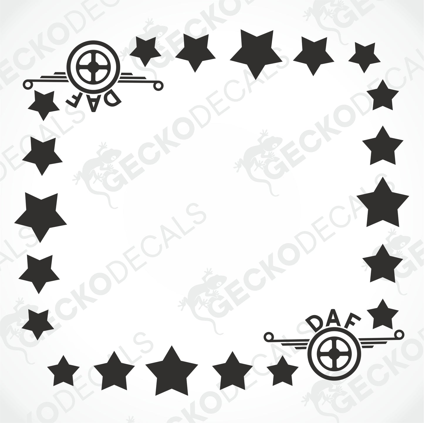 DAF STARS SIDE WINDOW DECALS