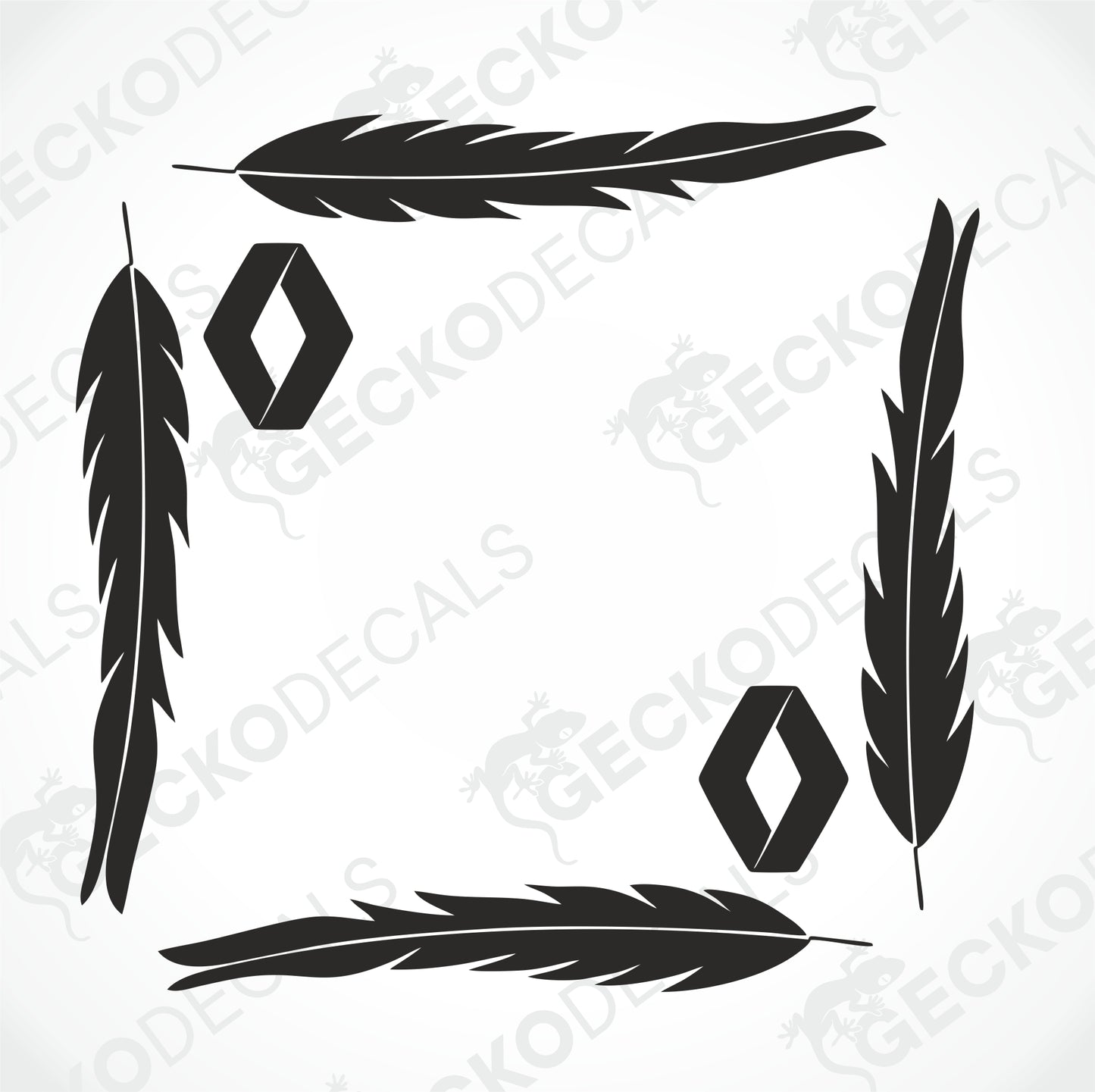 RENAULT FEATHER SIDE WINDOW DECALS