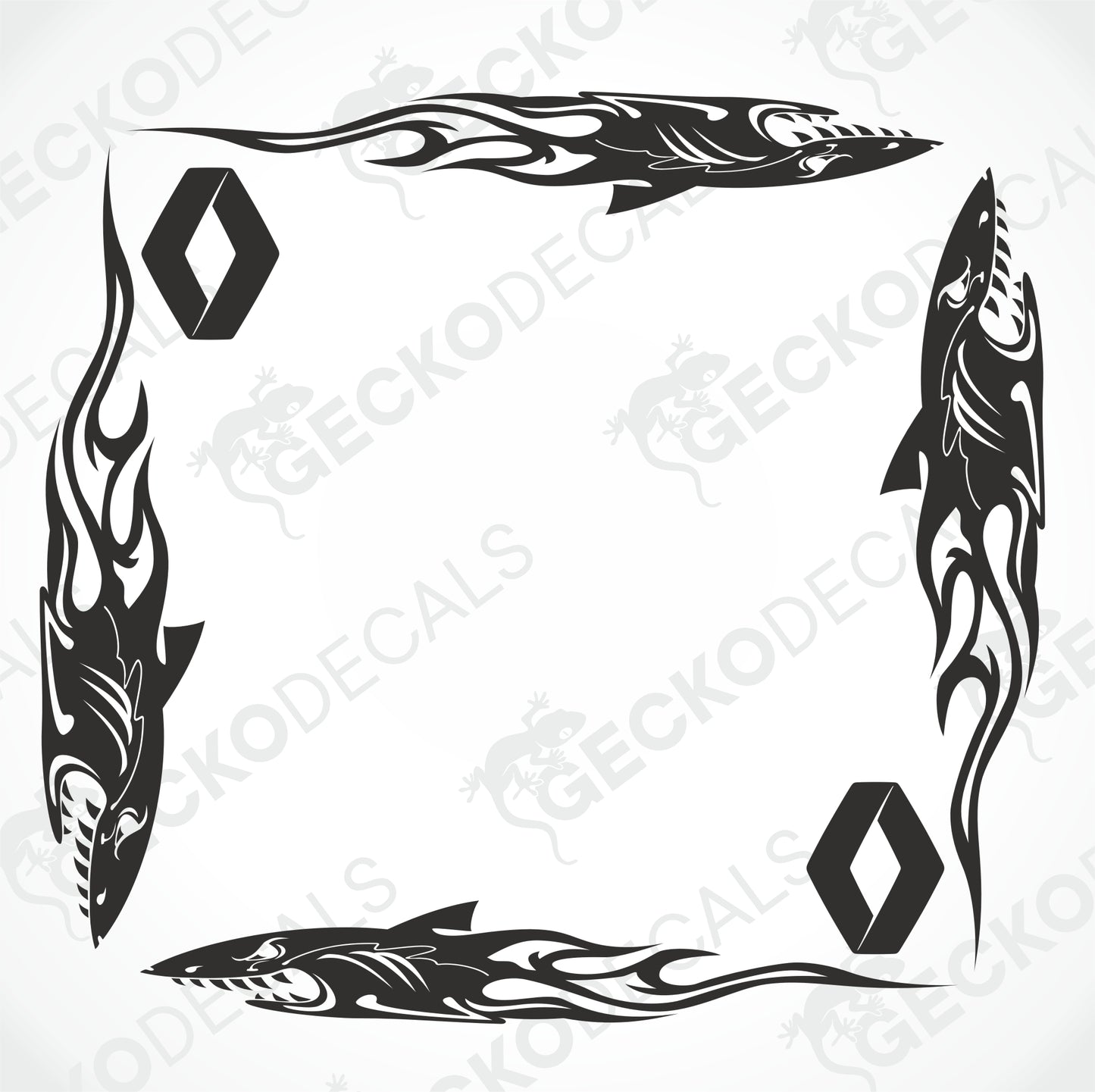 RENAULT SHARK TRIBAL SIDE WINDOW DECALS