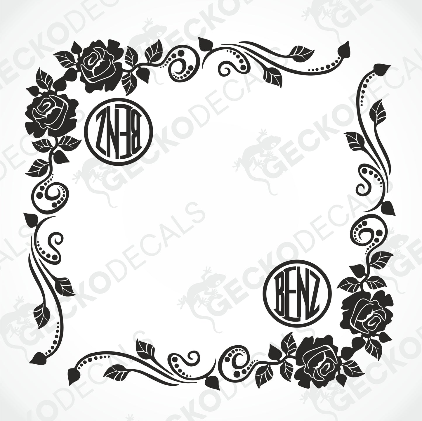 BENZ FLORAL SIDE WINDOW DECALS