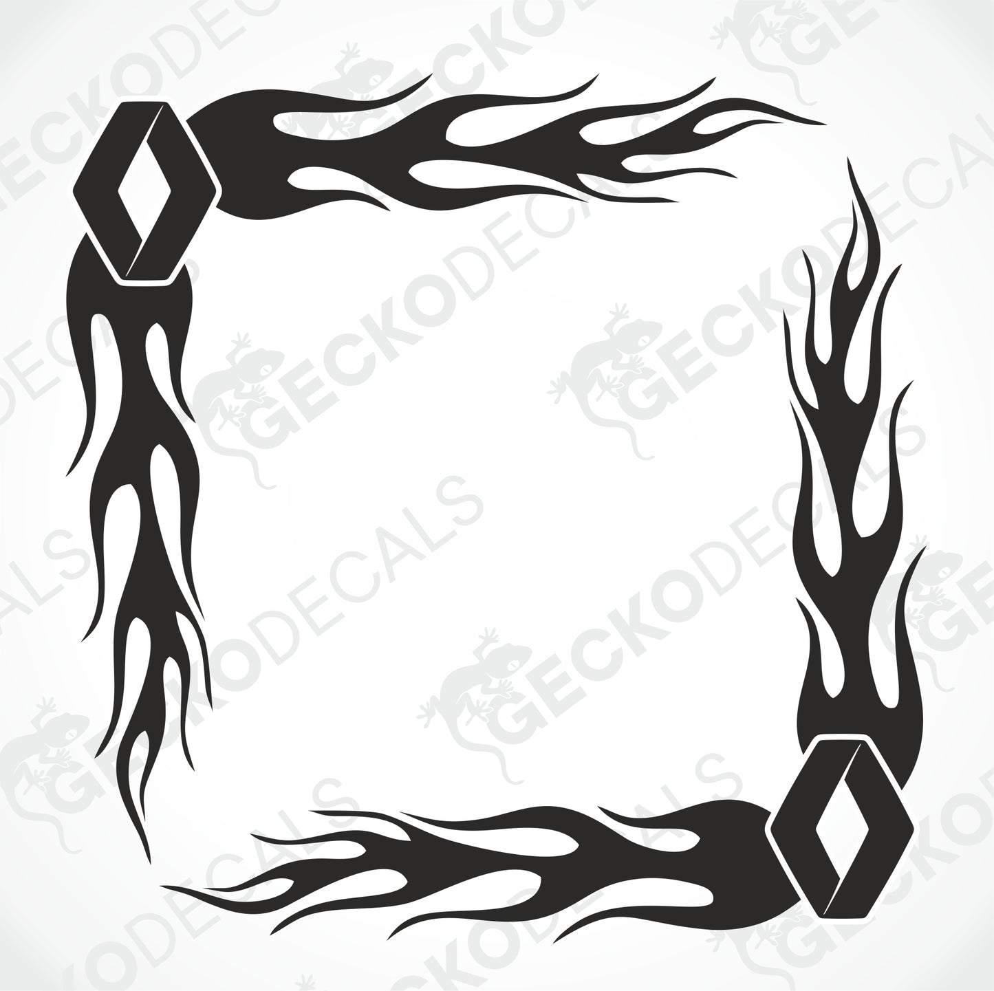 RENAULT TRIBAL FLAMES SIDE WINDOW DECALS