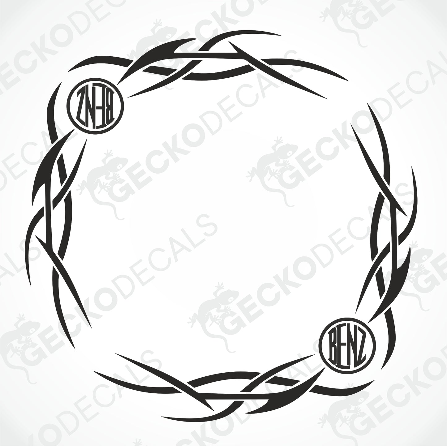 BENZ TRIBAL SIDE WINDOW DECALS