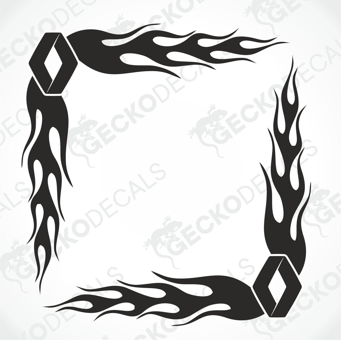 RENAULT TRIBAL FLAMES SIDE WINDOW DECALS