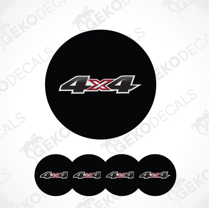 Black '4x4' decal with red accent on a white background