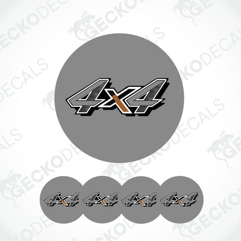 Set of 4x4 vehicle decals on a gray background with 'Gecko Decals' branding.