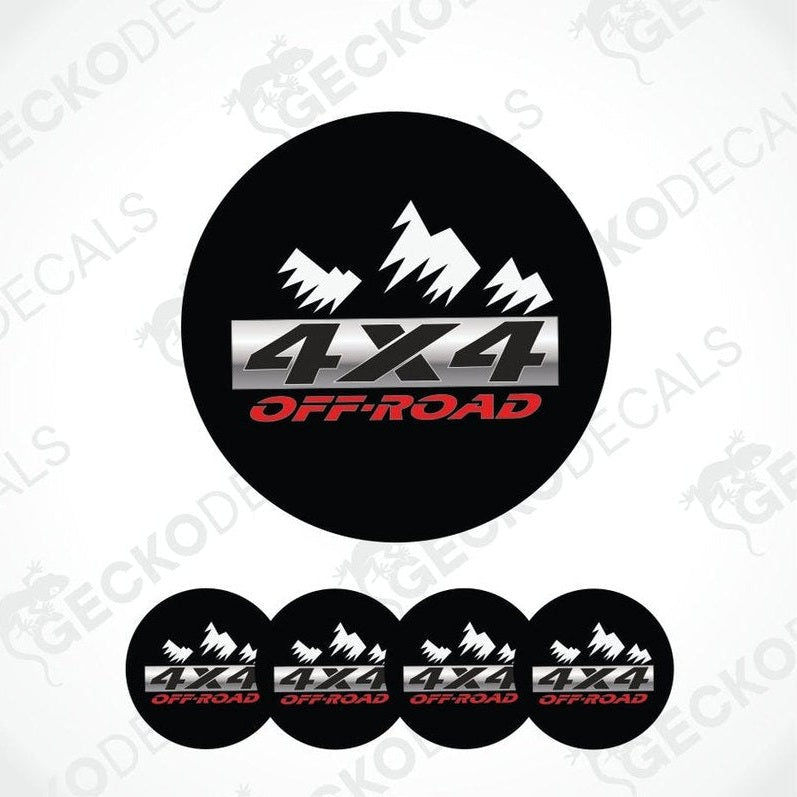 Set of 6 black decals with '4X4 Off-Road' text on a white background