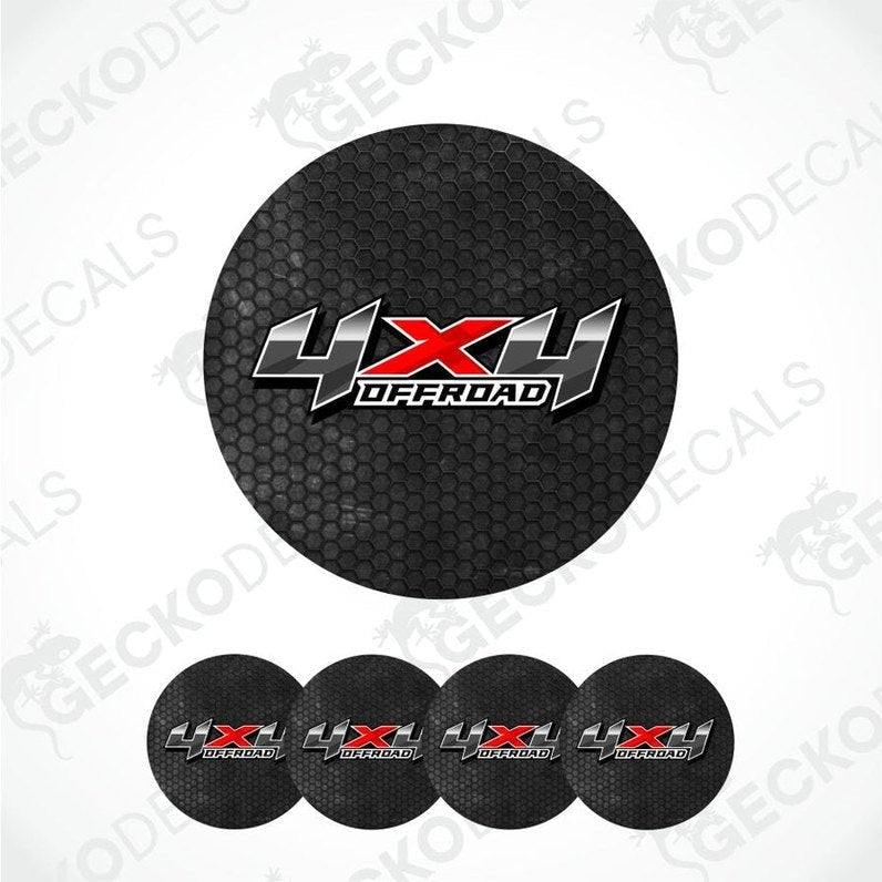 Set of 6 black '4XU Offroad' logo stickers on a white background.