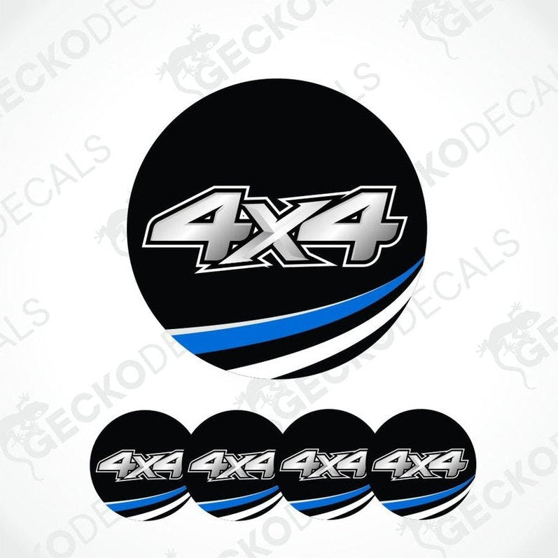 Set of 4x4 decals with a black circle design on a white background.