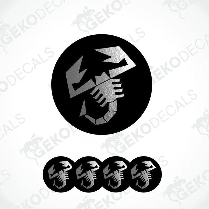 Scorpion logo with five smaller scorpion illustrations below on a white background with 'Gekodecals' branding.