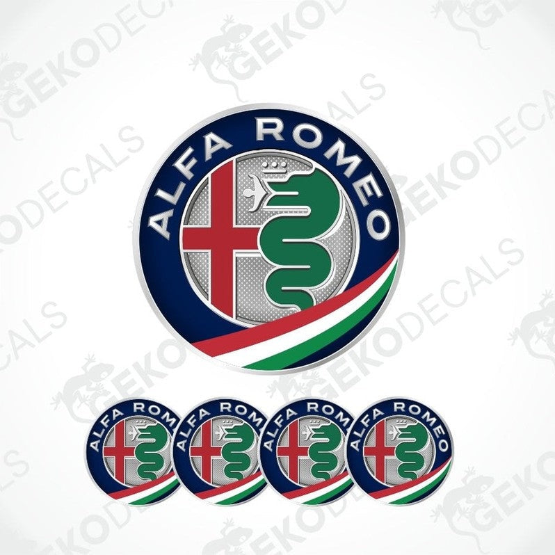 Alfa Romeo logo and branding on a white background