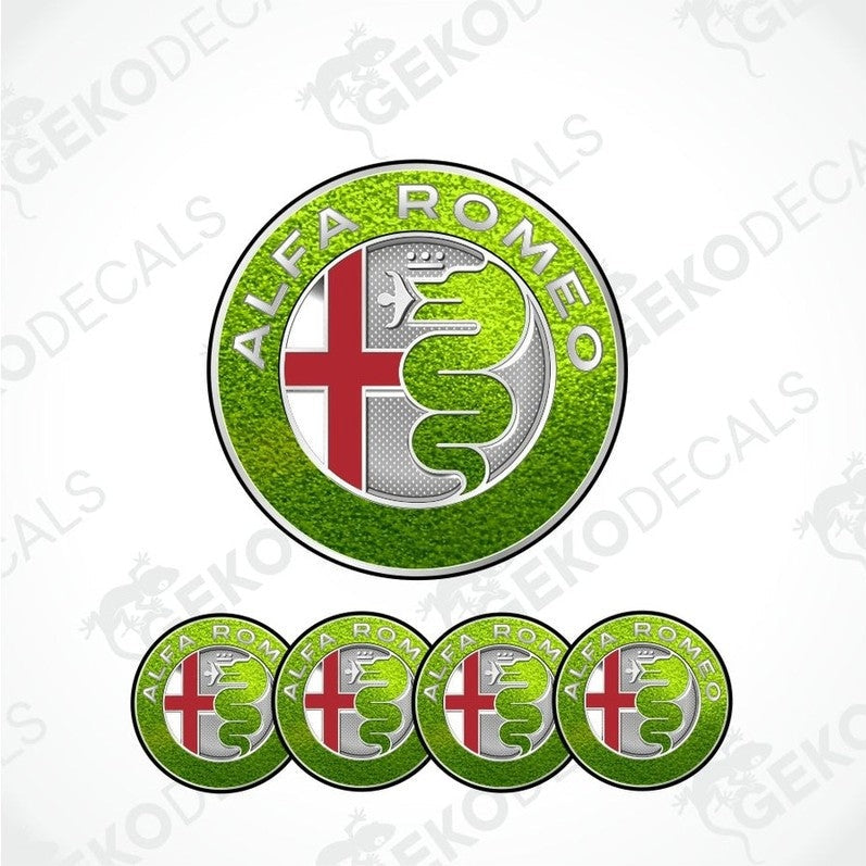 Alfa Romeo logo with green border on a white background