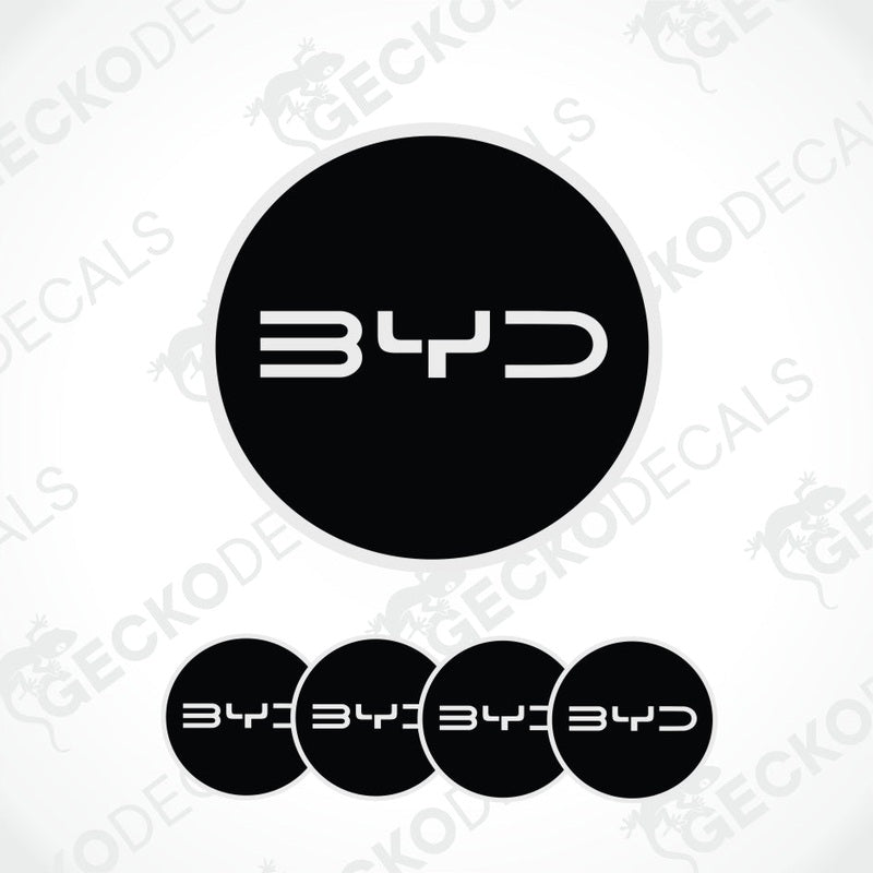 Black 'BYD' logo on a white background