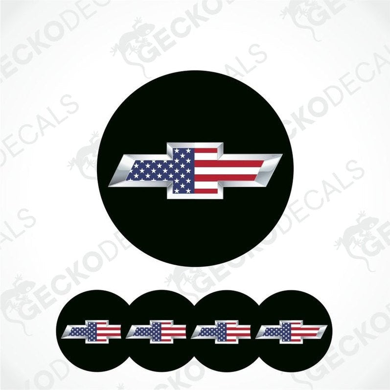 Chevrolet logo with American flag design on a white background