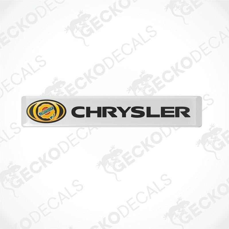 White vinyl decals with the Chrysler logo in yellow and black.