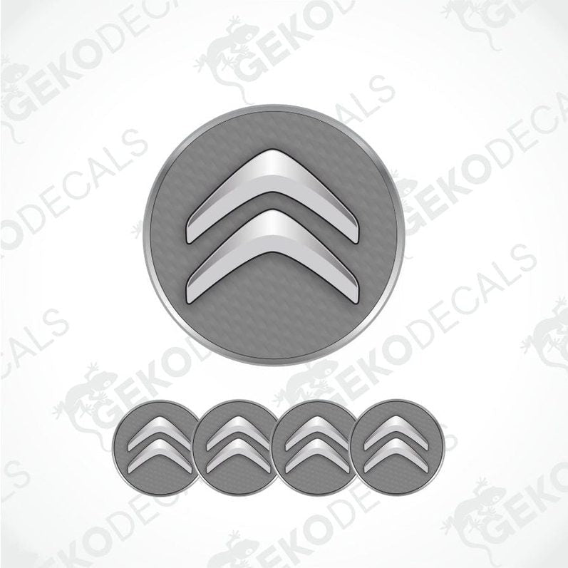 Citroén logo and four smaller versions on a white background with 'Gekodecals' branding.