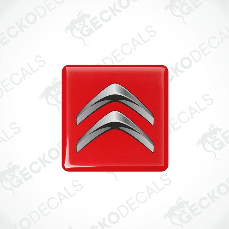 Red vinyl decals with a silver chevron design.