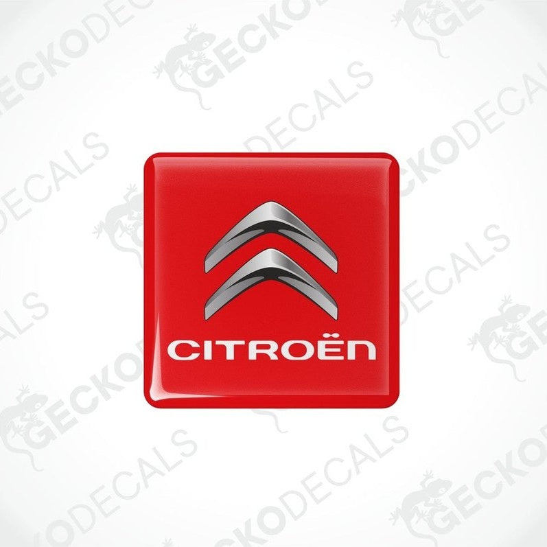 Red vinyl stickers with the CITROEN brand logo and a white background.