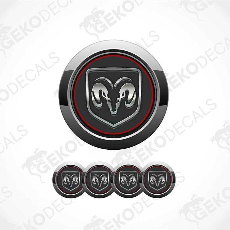 Set of Dodge logo emblems on a white background with 'Gekodecals' branding.