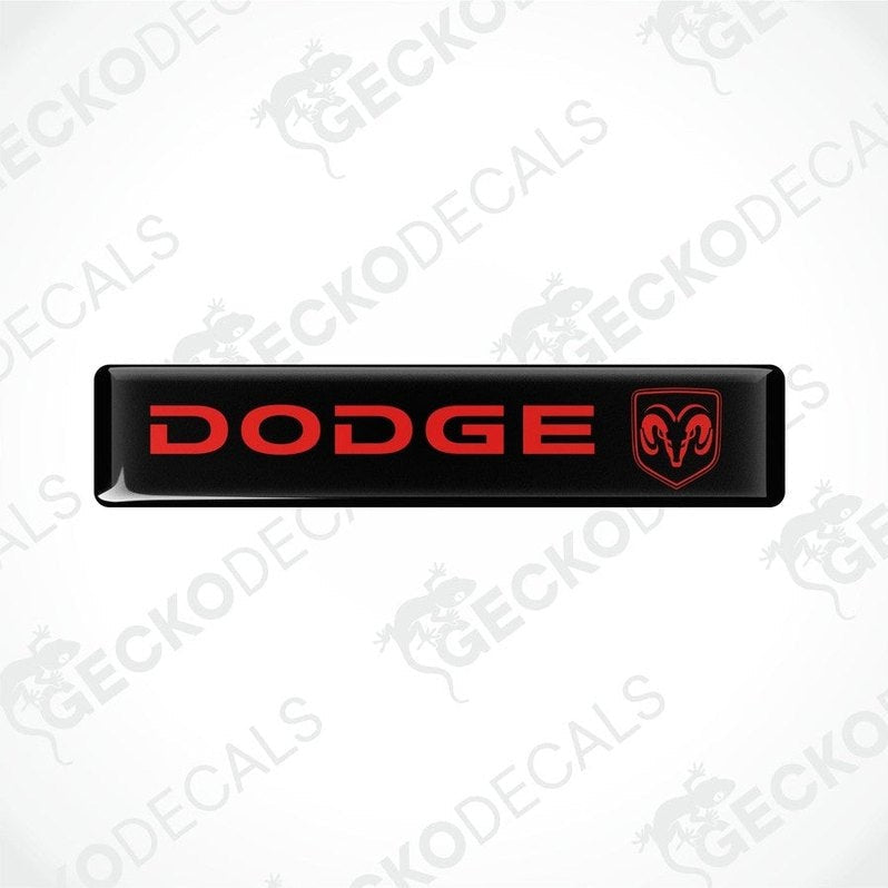 Black vinyl decals with the Dodge brand logo in red.