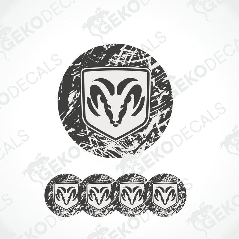 A set of vinyl decals with a Dodge brand logo, designed for use as car stickers.