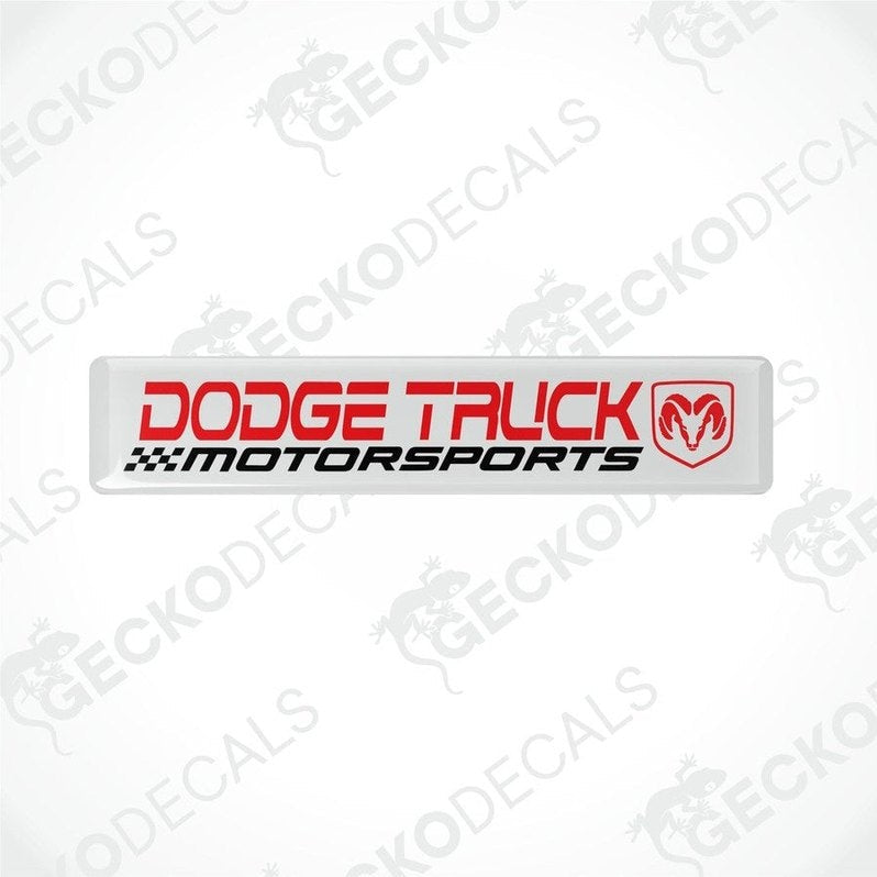 White, red, and black vinyl decals with the text 'DODGE TRUCK MOTORSPORTS' and the Dodge Viper logo.