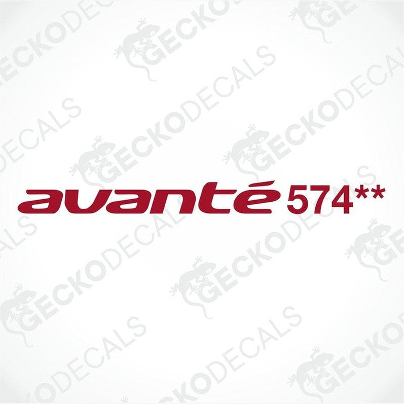 Red ELDDIS Avante 574** caravan transfer sticker