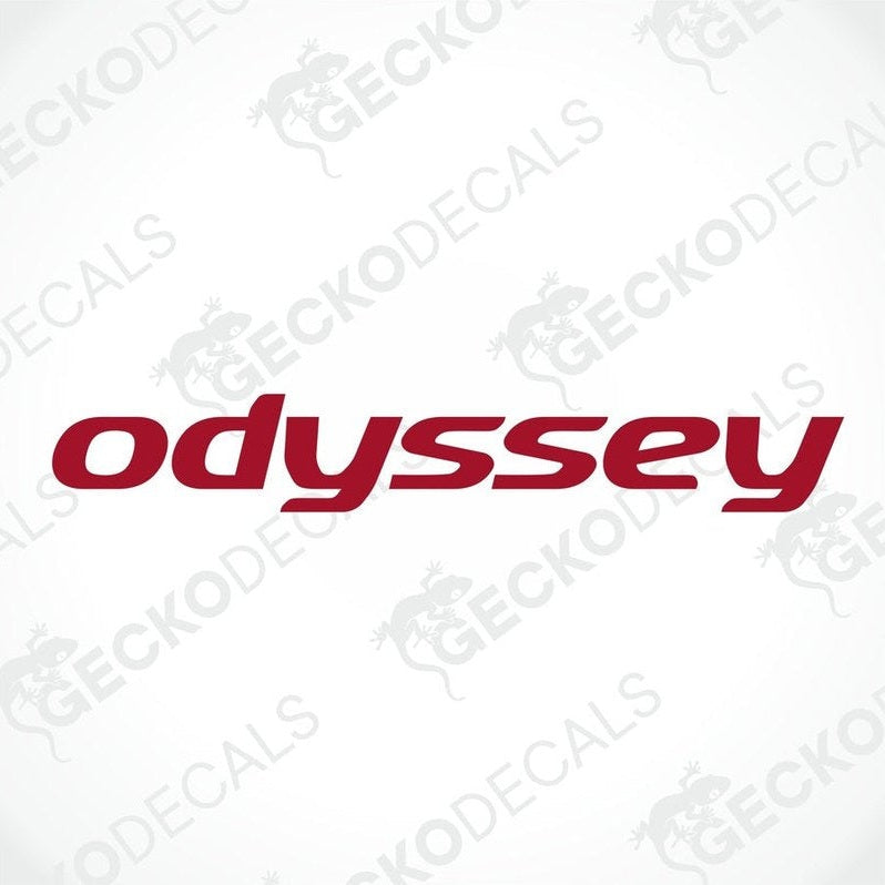 Red Odyssey die-cut caravan sticker for ELDDIS interior or exterior use