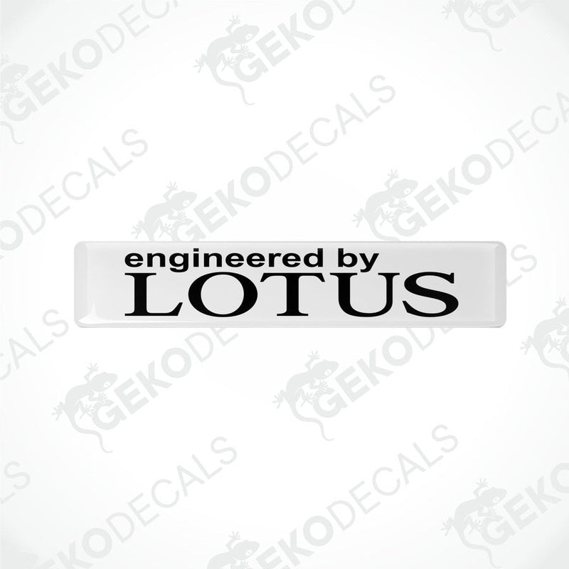 White vinyl decals with black text and Lotus logo, labeled ' Handling by LOTUS '