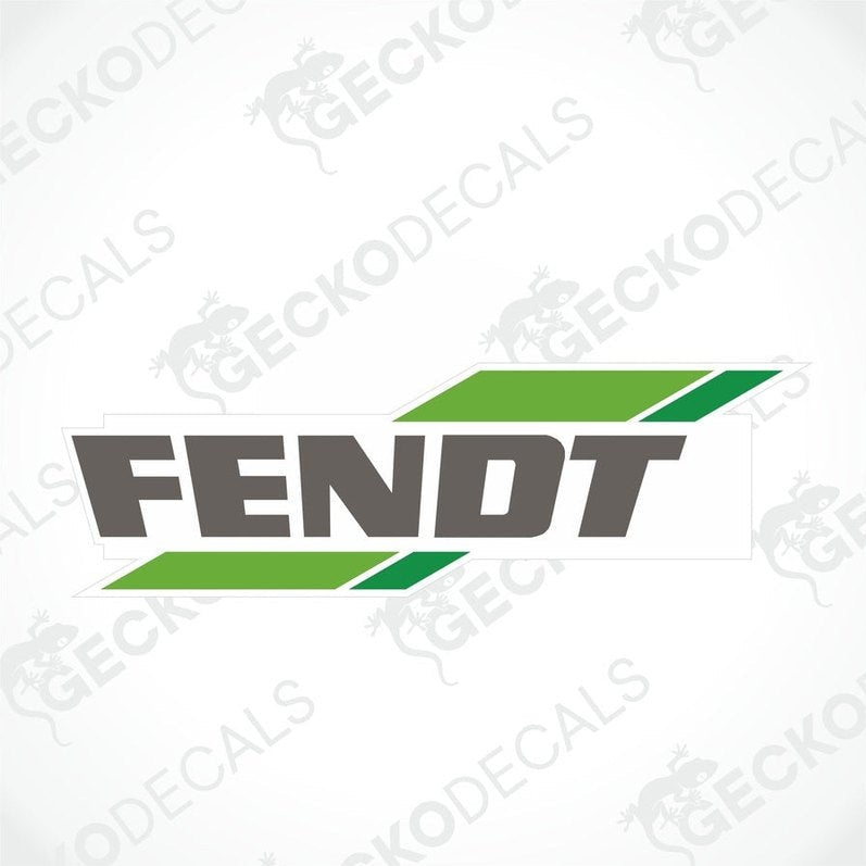 A die cut sticker with the brand name FENDT, featuring black, green, and white colors.
