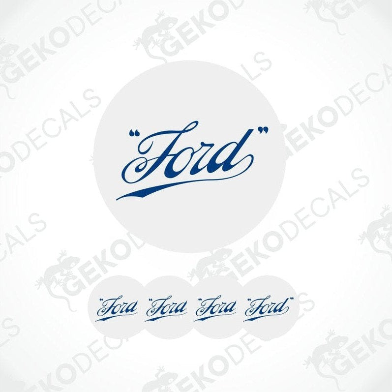 Ford logo decal on a white background with 'Gecko Decals' watermark.