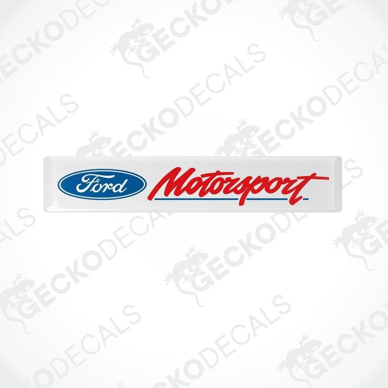 White, blue, and red vinyl decals with the Ford Motorsport logo.
