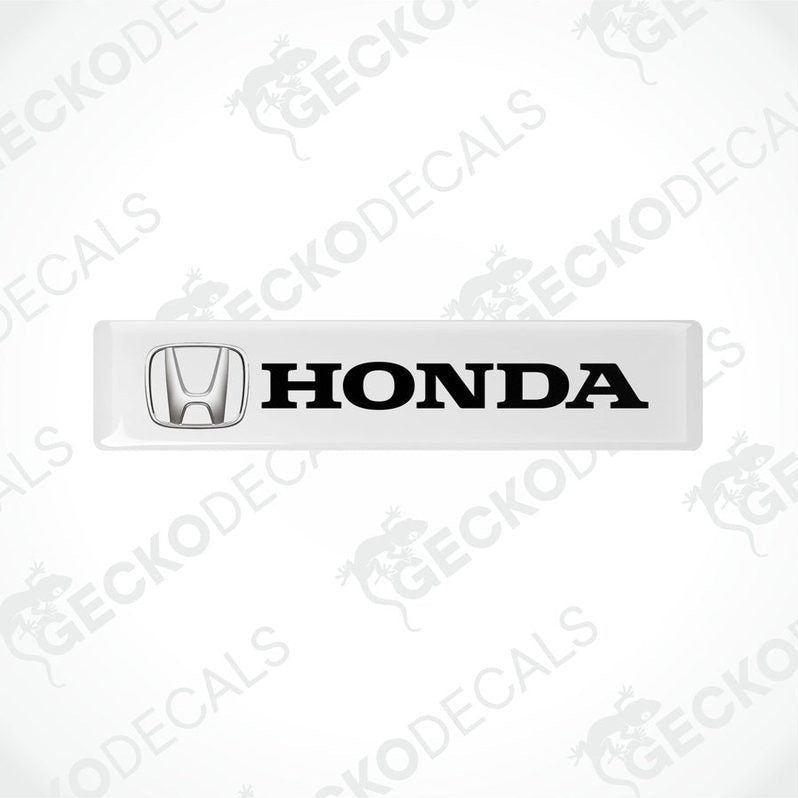 White vinyl decals with the black text 'HONDA' and the iconic HONDA logo on each decal.