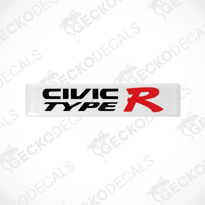 White decals for HONDA CIVIC TYPE R, predominantly red and black in color, designed for vehicle usage.