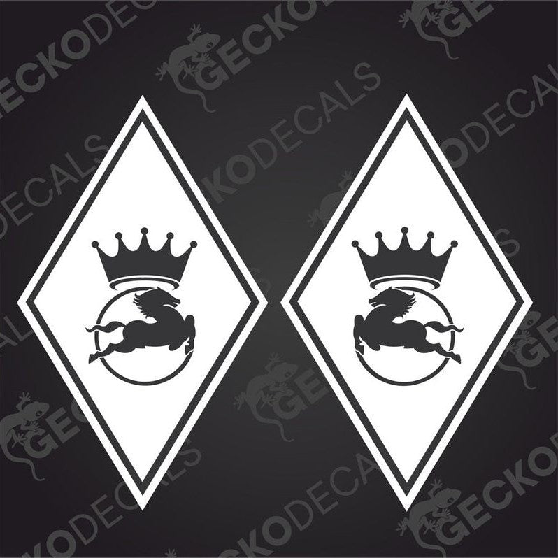 Two black and white vehicle decals featuring a diamond-shaped design with a girl's silhouette in the center, with the IVECO brand logo at the top.