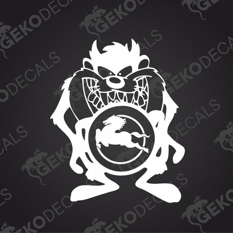 A black and white die cut sticker IVECO featuring a cartoon character with a basketball and a unicycle.