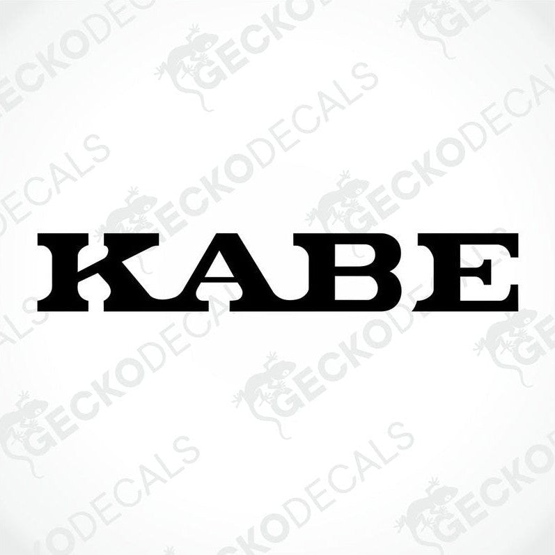 Black KABE die-cut car decal sticker on transfer paper