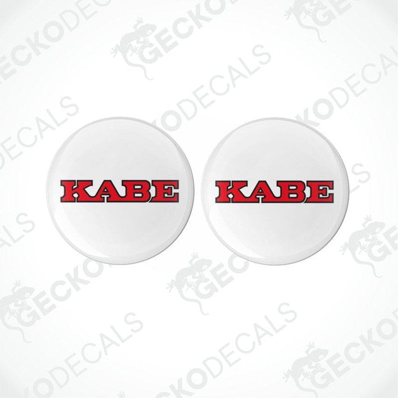 Set of two KABE vinyl decals with domed epoxy finish for caravan