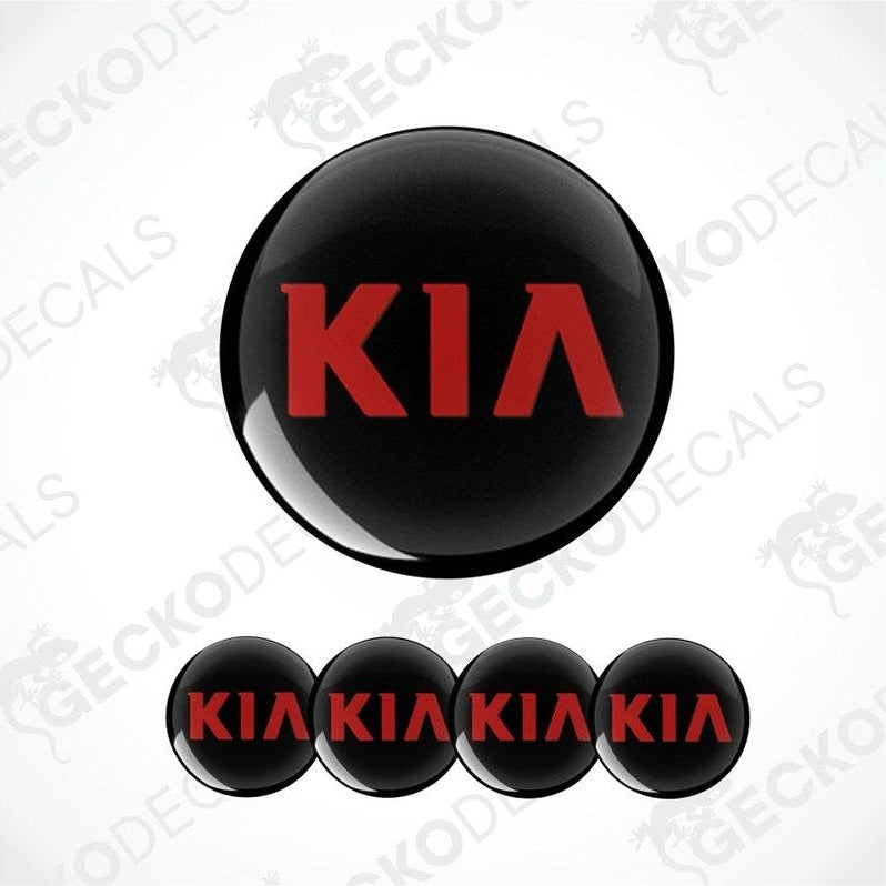 Kia logo decal set on a white background with 'Gecko Decals' watermark.