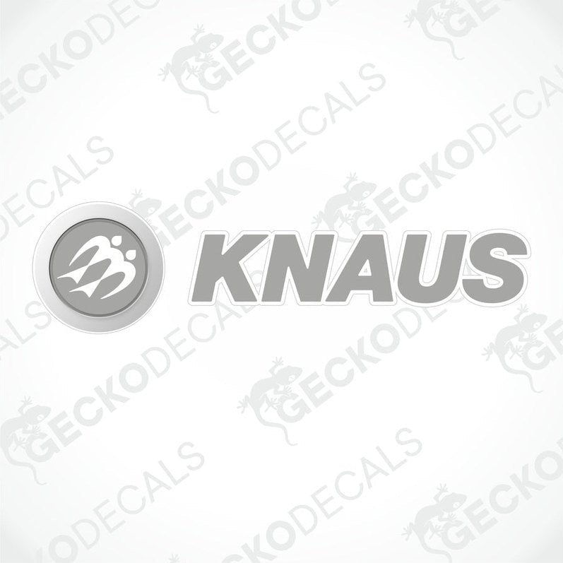 KNAUS caravan decal sticker with circular logo on transfer paper for interior exterior use