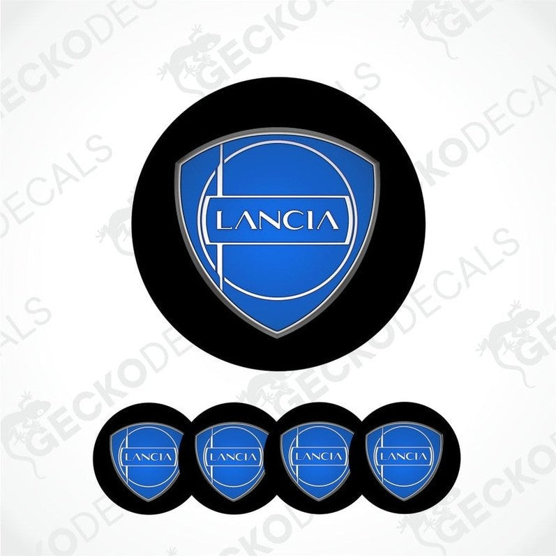 Lancia logo decal set on a white background with 'Gecko Decals' branding.