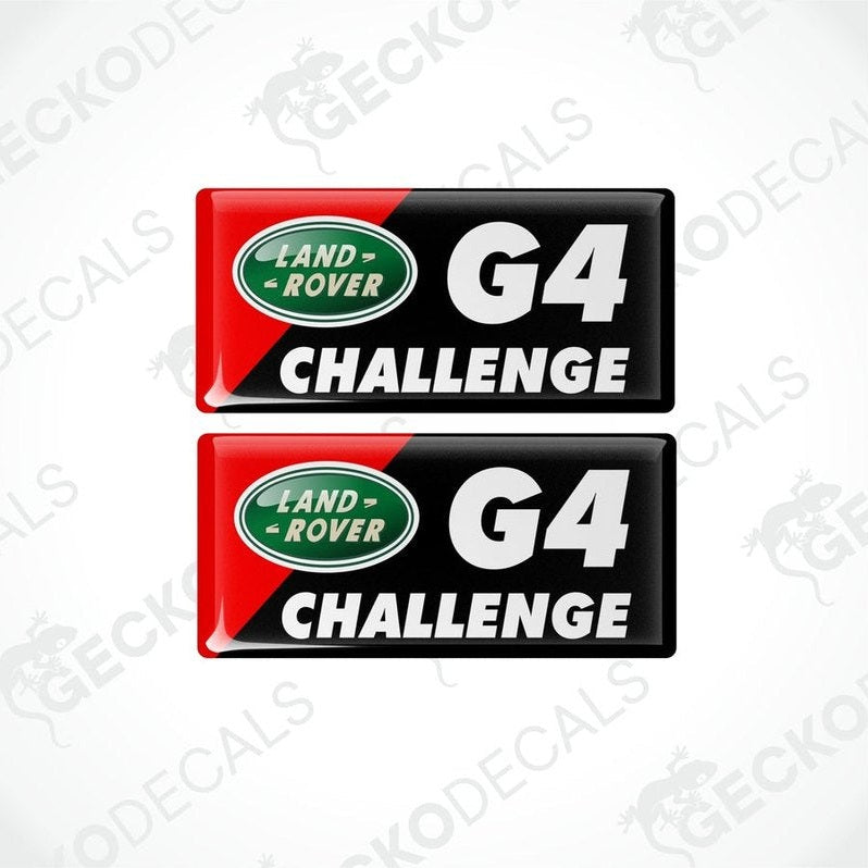 Two stickers in red and black Land Rover G4 CHALLENGE