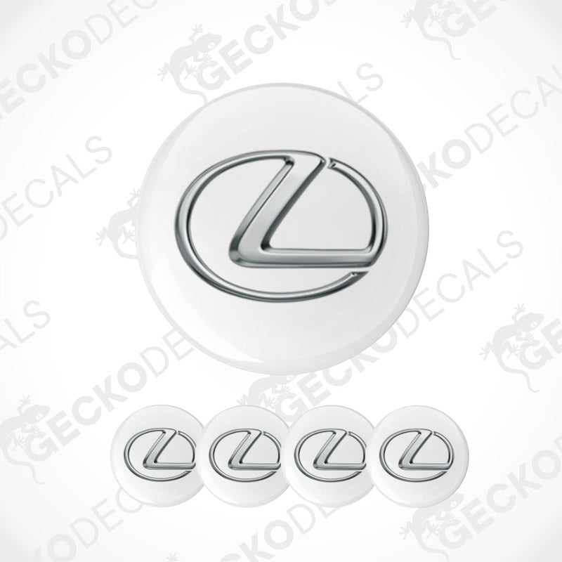 Set of Lexus logo car emblems on a white background