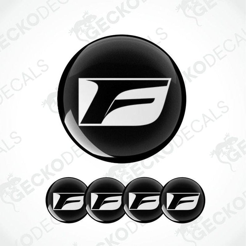 Black and white F logo with 'GECKO DECALS' branding on a white background