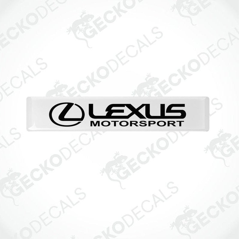 White vinyl stickers with the Lexus Motorsport logo in black.