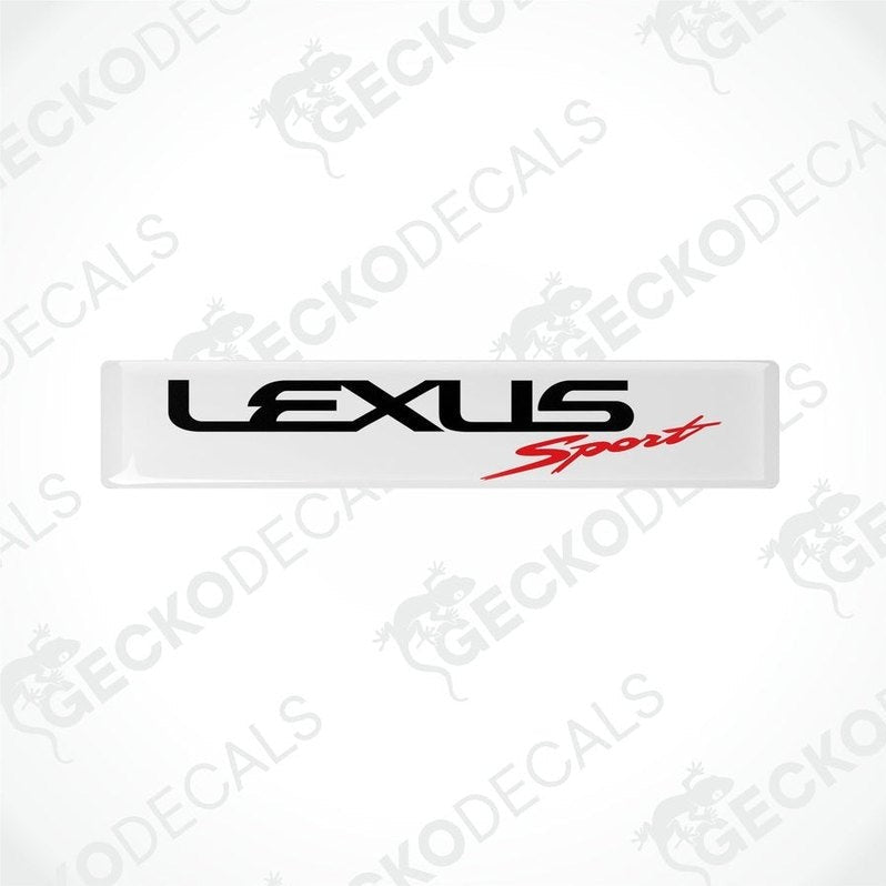 White vinyl stickers with the LEXUS SPORT logo in black and red text.