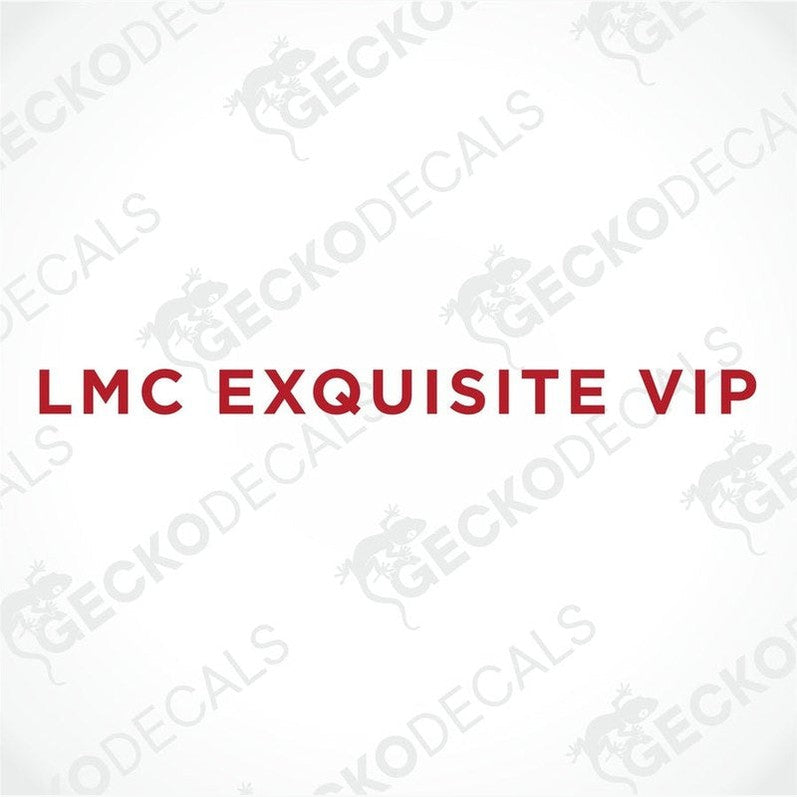 LMC EXQUISITE VIP red die-cut decal sticker for caravan interior exterior